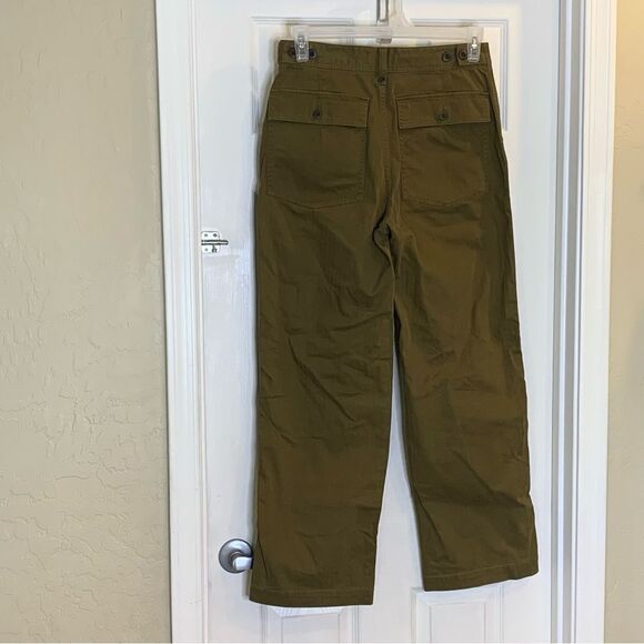 Madewell The Perfect Vintage Wide-Leg Pant Utility Edition Green High-rise SZ 28 - Picture 4 of 9
